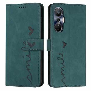 For Infinix Hot 20S Skin Feel Heart Pattern Leather Phone Case(Green)