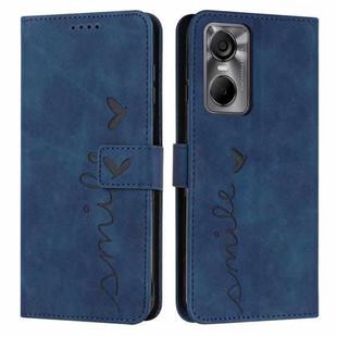 For Tecno Pop 6 Pro Skin Feel Heart Pattern Leather Phone Case(Blue)