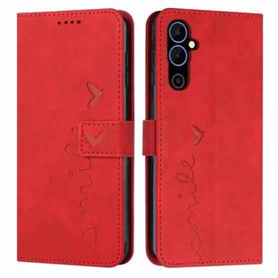 For Tecno Pova Neo 2 Skin Feel Heart Pattern Leather Phone Case(Red)