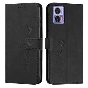 For Motorola Edge 30 Neo / Edge 30 Lite Skin Feel Heart Pattern Leather Phone Case(Black)