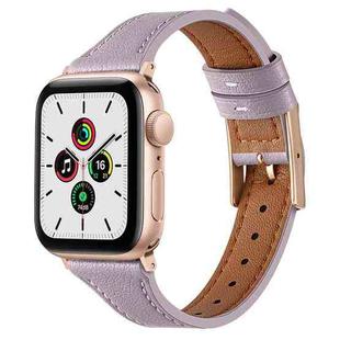 Genuine Leather Breathable Watch Band For Apple Watch Series 9&8&7 41mm / SE 3&SE 2&6&SE&5&4 40mm / 3&2&1 38mm(Purple)