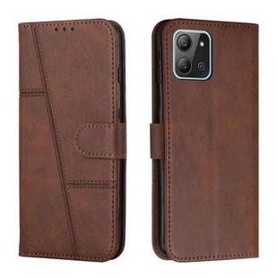 For Infinix Hot 11 2022 Stitching Calf Texture Buckle Leather Phone Case(Brown)