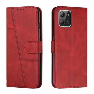 For Infinix Hot 11 2022 Stitching Calf Texture Buckle Leather Phone Case(Red)