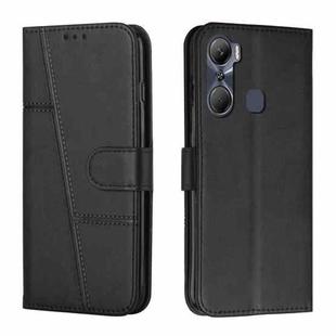 For Infinix Hot 12 Pro Stitching Calf Texture Buckle Leather Phone Case(Black)