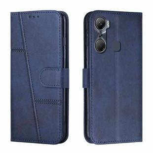 For Infinix Hot 12 Pro Stitching Calf Texture Buckle Leather Phone Case(Blue)