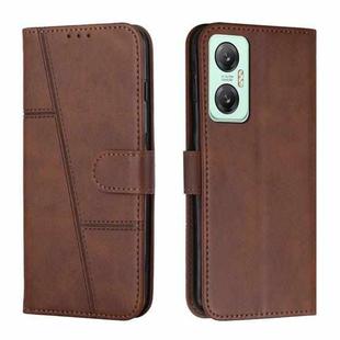 For Infinix Hot 20 5G Stitching Calf Texture Buckle Leather Phone Case(Brown)