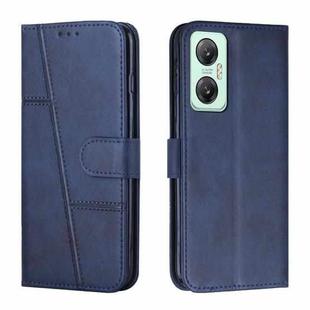 For Infinix Hot 20 5G Stitching Calf Texture Buckle Leather Phone Case(Blue)