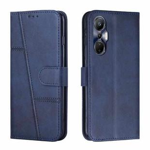 For Infinix Hot 20S Stitching Calf Texture Buckle Leather Phone Case(Blue)