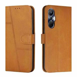 For Infinix Hot 20S Stitching Calf Texture Buckle Leather Phone Case(Yellow)