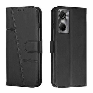 For Tecno Pop 6 Pro Stitching Calf Texture Buckle Leather Phone Case(Black)