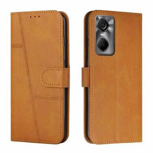 For Tecno Pop 6 Pro Stitching Calf Texture Buckle Leather Phone Case(Yellow)