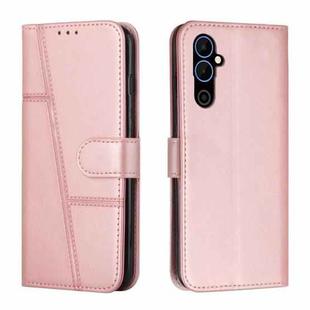For Tecno Pova Neo 2 Stitching Calf Texture Buckle Leather Phone Case(Rose Gold)