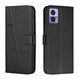 For Motorola Edge 30 Neo / Edge 30 Lite Stitching Calf Texture Buckle Leather Phone Case(Black)