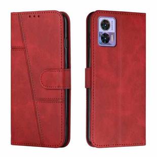 For Motorola Edge 30 Neo / Edge 30 Lite Stitching Calf Texture Buckle Leather Phone Case(Red)