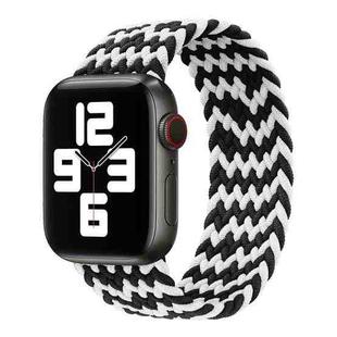 Nylon Single-turn Braided Watch Band For Apple Watch Ultra 49mm / Series 8&7 45mm / SE 2&6&SE&5&4 44mm / 3&2&1 42mm, Length:135mm(W Black White)