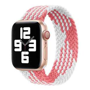 Nylon Single-turn Braided Watch Band For Apple Watch Ultra 49mm / Series 8&7 45mm / SE 2&6&SE&5&4 44mm / 3&2&1 42mm, Length:135mm(Z Pink White)