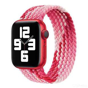 Nylon Single-turn Braided Watch Band For Apple Watch Ultra 49mm / Series 8&7 45mm / SE 2&6&SE&5&4 44mm / 3&2&1 42mm, Length:135mm(Strawberry Red)