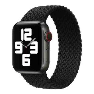 Nylon Single-turn Braided Watch Band For Apple Watch Ultra 49mm / Series 8&7 45mm / SE 2&6&SE&5&4 44mm / 3&2&1 42mm, Length:135mm(Black)