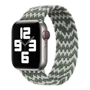 Nylon Single-turn Braided Watch Band For Apple Watch Ultra 49mm / Series 8&7 45mm / SE 2&6&SE&5&4 44mm / 3&2&1 42mm, Length:145mm(W Green Grey)