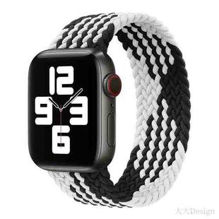 Nylon Single-turn Braided Watch Band For Apple Watch Ultra 49mm / Series 8&7 45mm / SE 2&6&SE&5&4 44mm / 3&2&1 42mm, Length:145mm(Z Black White)