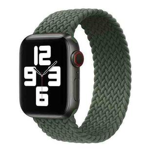 Nylon Single-turn Braided Watch Band For Apple Watch Ultra 49mm / Series 8&7 45mm / SE 2&6&SE&5&4 44mm / 3&2&1 42mm, Length:145mm(Dark Green)