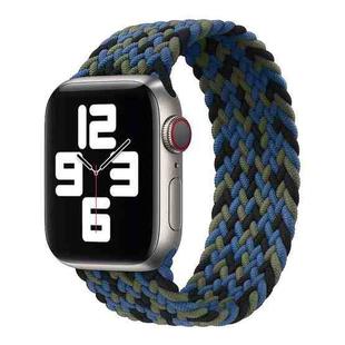 Nylon Single-turn Braided Watch Band For Apple Watch Ultra 49mm / Series 8&7 45mm / SE 2&6&SE&5&4 44mm / 3&2&1 42mm, Length:145mm(Blue Camouflage)