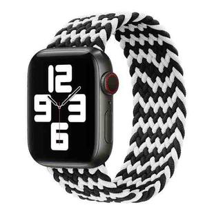 Nylon Single-turn Braided Watch Band For Apple Watch Ultra 49mm / Series 8&7 45mm / SE 2&6&SE&5&4 44mm / 3&2&1 42mm, Length:155mm(W Black White)