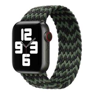 Nylon Single-turn Braided Watch Band For Apple Watch Ultra 49mm / Series 8&7 45mm / SE 2&6&SE&5&4 44mm / 3&2&1 42mm, Length:155mm(W Black Green)