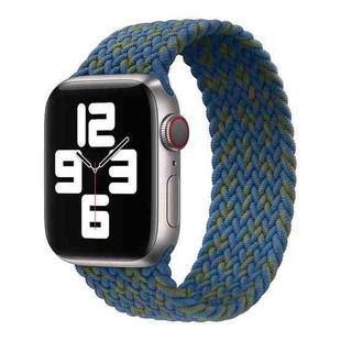 Nylon Single-turn Braided Watch Band For Apple Watch Ultra 49mm / Series 8&7 45mm / SE 2&6&SE&5&4 44mm / 3&2&1 42mm, Length:155mm(Blue Green)
