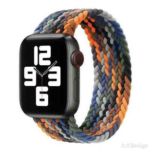 Nylon Single-turn Braided Watch Band For Apple Watch Ultra 49mm / Series 8&7 45mm / SE 2&6&SE&5&4 44mm / 3&2&1 42mm, Length:165mm(Camouflage)