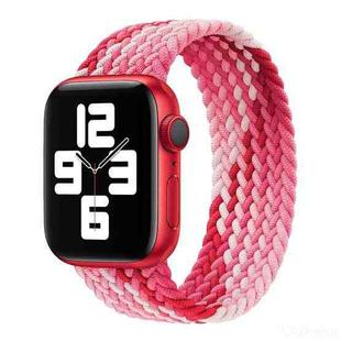Nylon Single-turn Braided Watch Band For Apple Watch Ultra 49mm / Series 8&7 45mm / SE 2&6&SE&5&4 44mm / 3&2&1 42mm, Length:165mm(Strawberry Red)