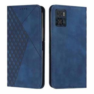 For Motorola Moto E22 / E22i Diamond Pattern Skin Feel Magnetic Leather Phone Case(Blue)