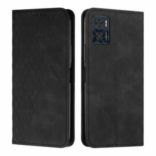 For Motorola Moto E22 / E22i Diamond Pattern Skin Feel Magnetic Leather Phone Case(Black)