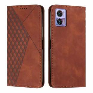 For Motorola Edge 30 Neo / Edge 30 Lite Diamond Pattern Skin Feel Magnetic Leather Phone Case(Brown)