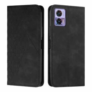 For Motorola Edge 30 Neo / Edge 30 Lite Diamond Pattern Skin Feel Magnetic Leather Phone Case(Black)