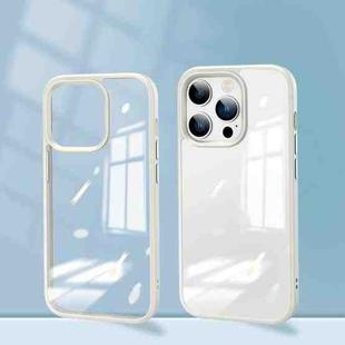 For iPhone 14 Mirror Transparent TPU + PC Phone Case(White)