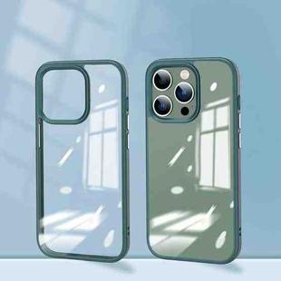 For iPhone 14 Mirror Transparent TPU + PC Phone Case(Green)