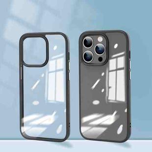 For iPhone 14 Plus Mirror Transparent TPU + PC Phone Case(Black)