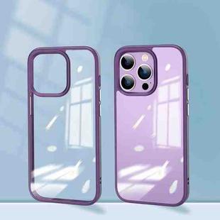 For iPhone 13 Pro Max Mirror Transparent TPU + PC Phone Case(Purple)