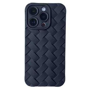 For iPhone 14 Pro Max Vintage Braided Texture Skin Phone Case(Black)