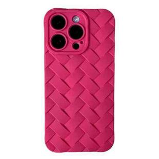 For iPhone 12 Vintage Braided Texture Skin Phone Case(Rose Red)
