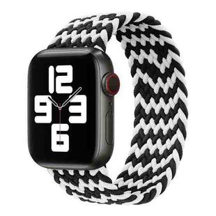 Nylon Single-turn Braided Watch Band For Apple Watch Series 8&7 41mm / SE 2&6&SE&5&4 40mm / 3&2&1 38mm, Length:145mm(W Black White)