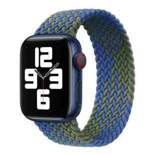 Nylon Single-turn Braided Watch Band For Apple Watch Series 8&7 41mm / SE 2&6&SE&5&4 40mm / 3&2&1 38mm, Length:155mm(W Blue Green)