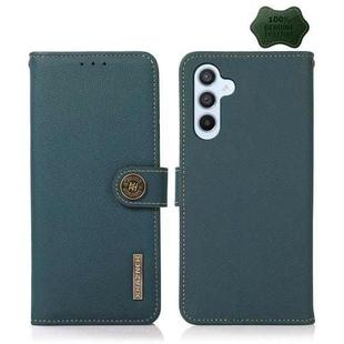 For Samsung Galaxy A54 5G KHAZNEH Custer Genuine Leather RFID Phone Case(Green)