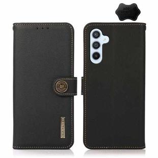For Samsung Galaxy A54 5G KHAZNEH Custer Genuine Leather RFID Phone Case(Black)