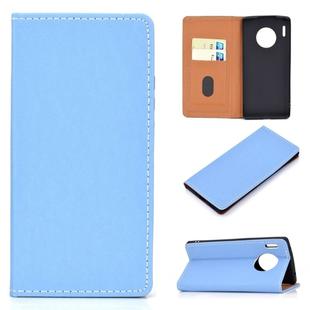 For Huawei Mate 30 Pro Solid Color Frosted Magnetic Horizontal Flip Leather Case with Card Slots & Holder(Blue)