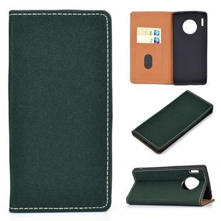 For Huawei Mate 30 Pro Solid Color Frosted Magnetic Horizontal Flip Leather Case with Card Slots & Holder(Green)