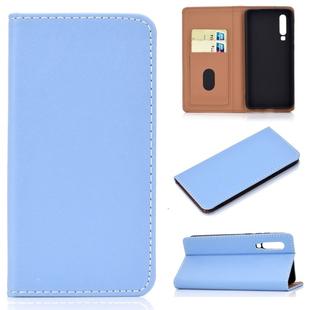 For Huawei P30 Solid Color Frosted Magnetic Horizontal Flip Leather Case with Card Slots & Holder(Blue)