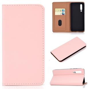 For Huawei P30 Solid Color Frosted Magnetic Horizontal Flip Leather Case with Card Slots & Holder(Pink)