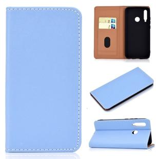 For Huawei Honor 10i Solid Color Frosted Magnetic Horizontal Flip Leather Case with Card Slots & Holder(Blue)